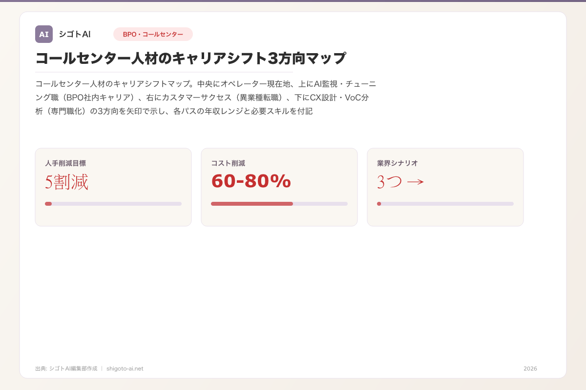 コールセンター人材のキャリアシフト3方向マップ