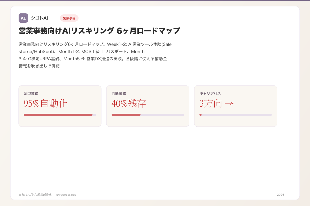 営業事務向けAIリスキリング 6ヶ月ロードマップ